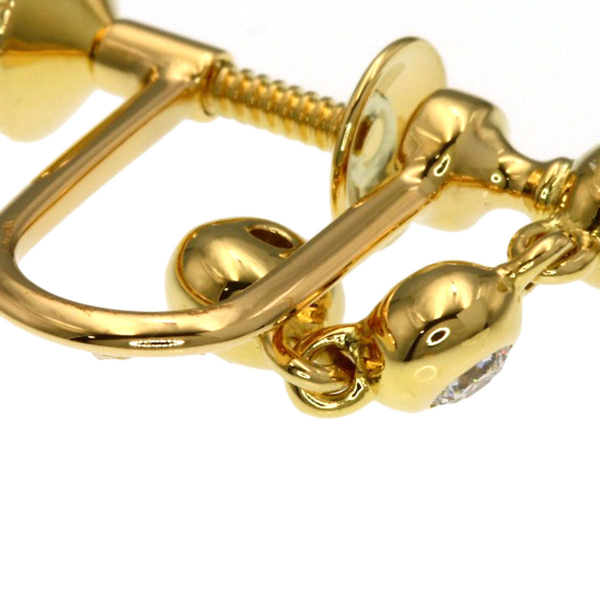 TASAKI Diamond Earring K18 Yellow Gold Ladies [Used]