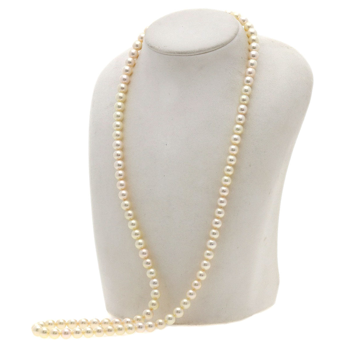 MIKIMOTO Pearl Pearl Long Necklace K14 White Gold Ladies [Used]