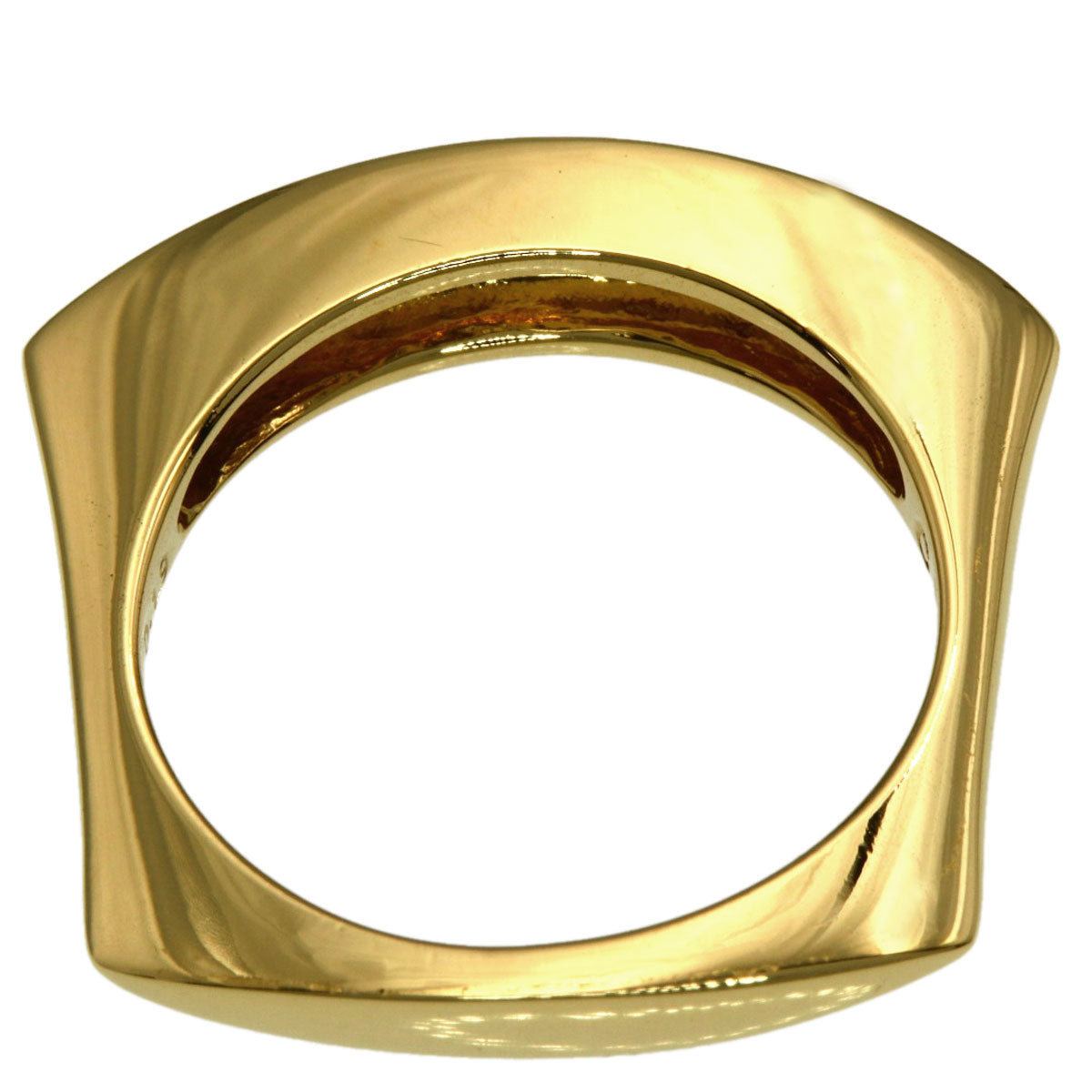 CELINE Square Diamond Ring K18 Yellow Gold Ladies [Used]