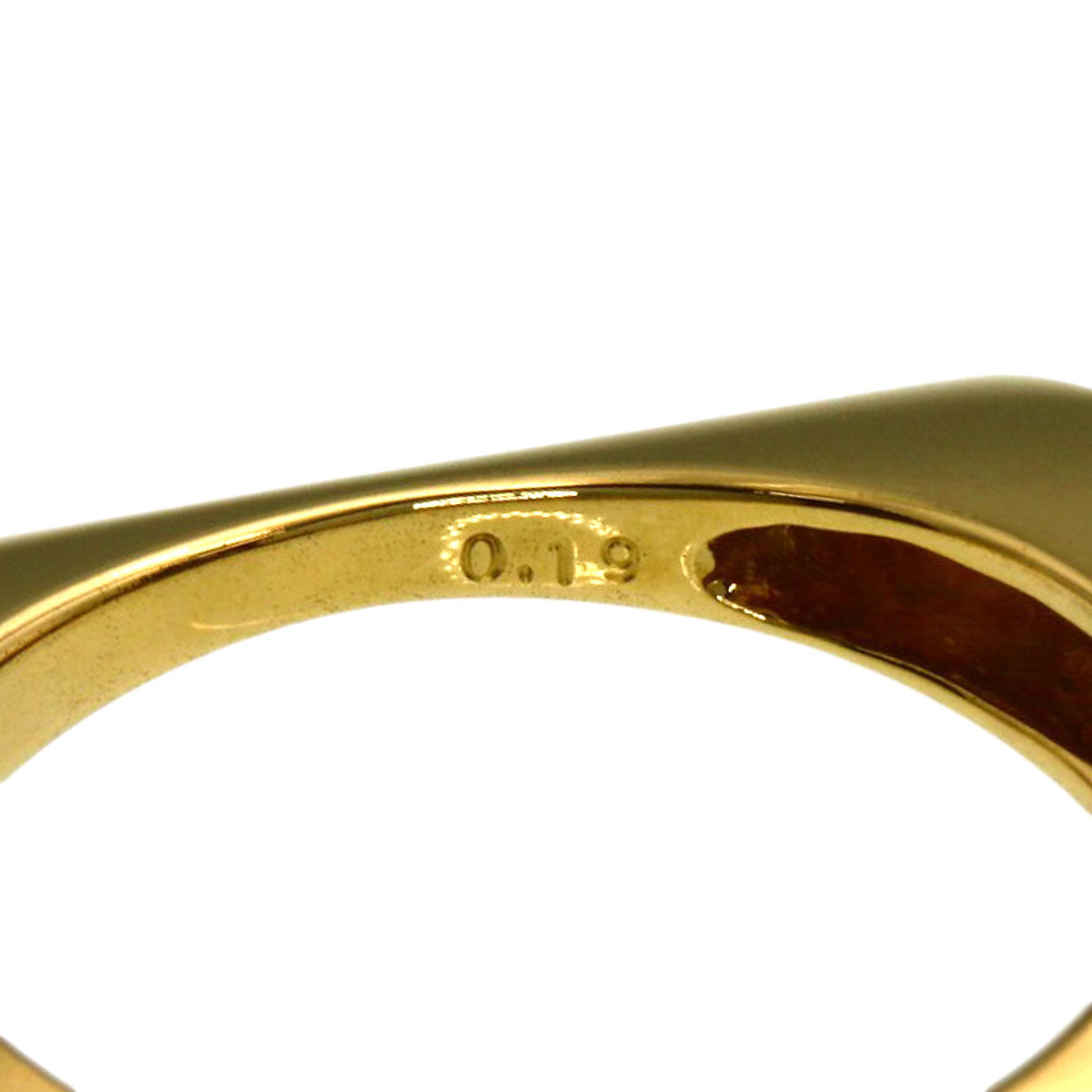 CELINE Square Diamond Ring K18 Yellow Gold Ladies [Used]