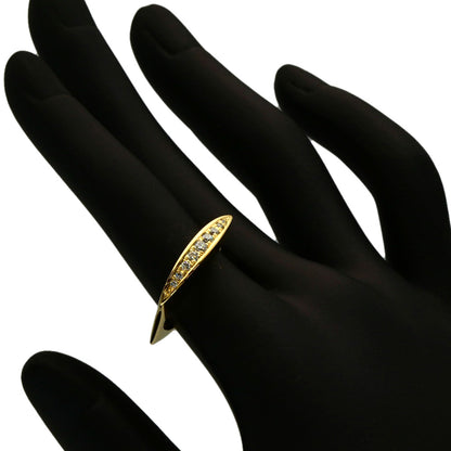 CELINE Square Diamond Ring K18 Yellow Gold Ladies [Used]