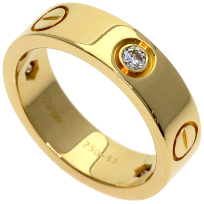 CARTIER love ring half diamond # 53 Ring K18 Yellow Gold Ladies [Used]