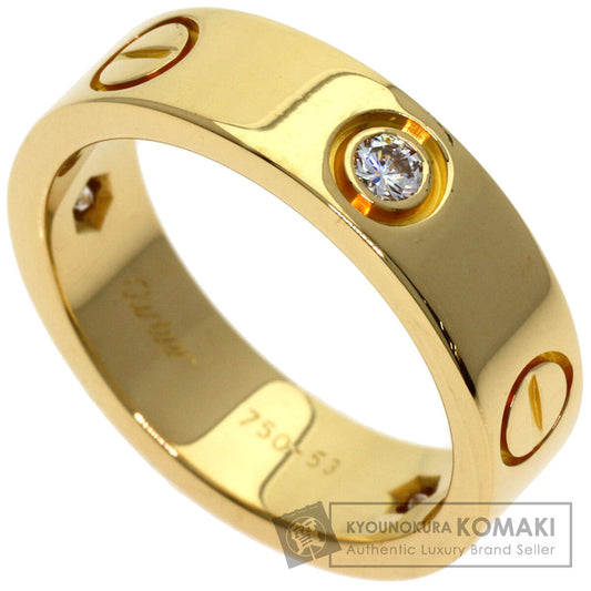 CARTIER love ring half diamond # 53 Ring K18 Yellow Gold Ladies [Used]