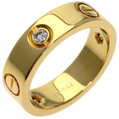 CARTIER love ring half diamond # 53 Ring K18 Yellow Gold Ladies [Used]