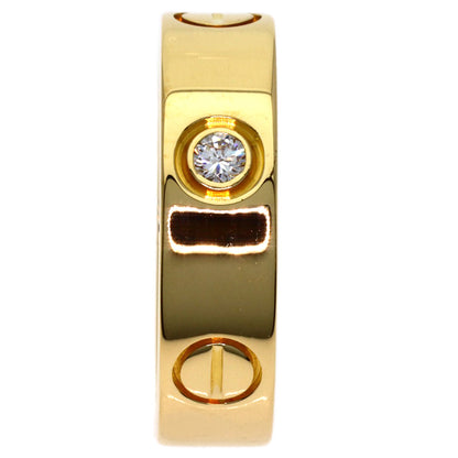 CARTIER love ring half diamond # 53 Ring K18 Yellow Gold Ladies [Used]