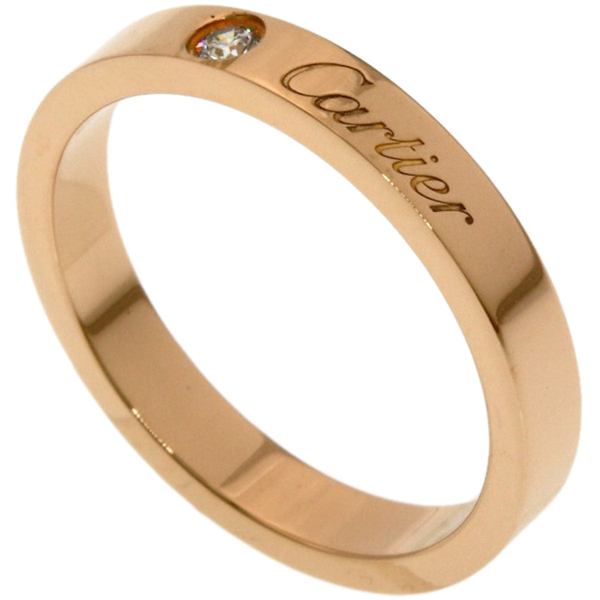 CARTIER C de Cartier 1P Diamond #52 Ring K18 Pink Gold Ladies [Used]