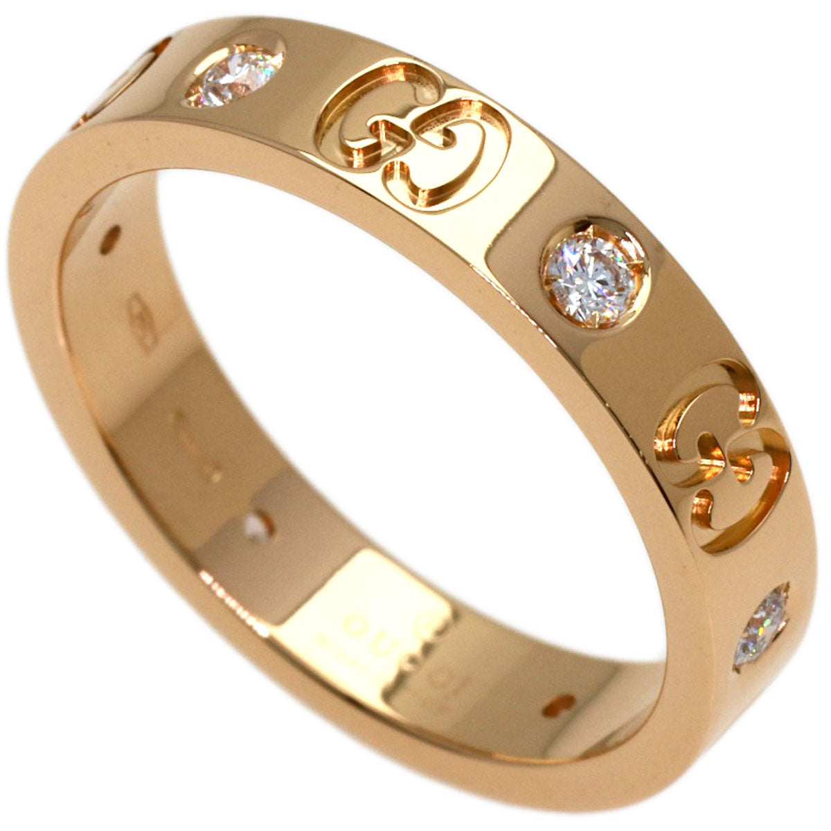GUCCI Icon 6P Diamond #13 Ring K18 Pink Gold Ladies [Used]