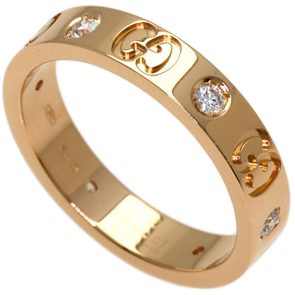 GUCCI Icon 6P Diamond #13 Ring K18 Pink Gold Ladies [Used]