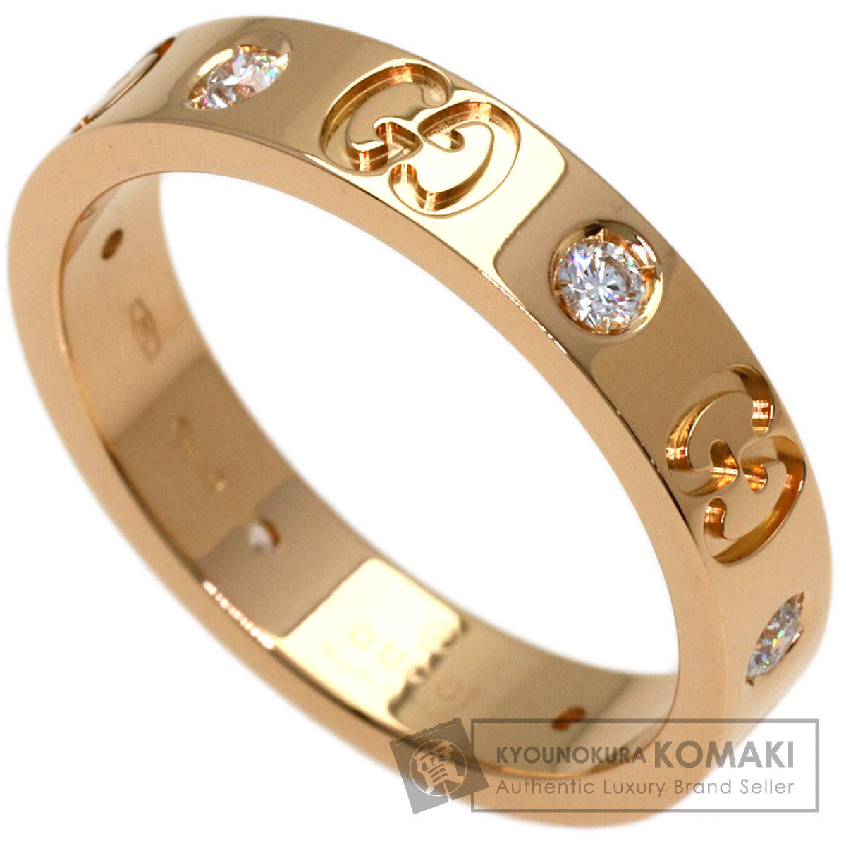 GUCCI Icon 6P Diamond #13 Ring K18 Pink Gold Ladies [Used]