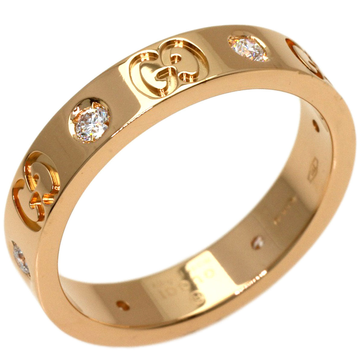 GUCCI Icon 6P Diamond #13 Ring K18 Pink Gold Ladies [Used]