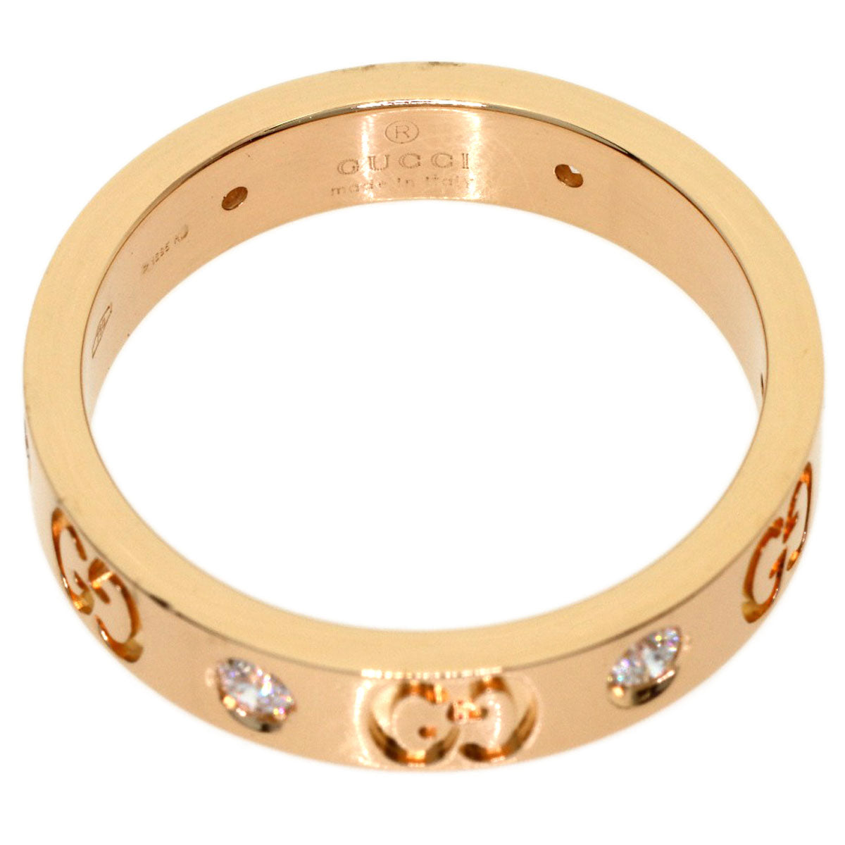 GUCCI Icon 6P Diamond #13 Ring K18 Pink Gold Ladies [Used]