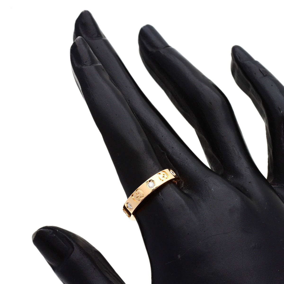 GUCCI Icon 6P Diamond #13 Ring K18 Pink Gold Ladies [Used]