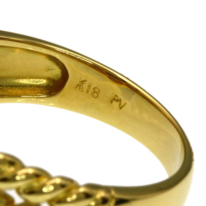 Ponte Vecchio Flower motif Diamond Ring K18 Yellow Gold Ladies [Used]