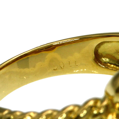 Ponte Vecchio Flower motif Diamond Ring K18 Yellow Gold Ladies [Used]
