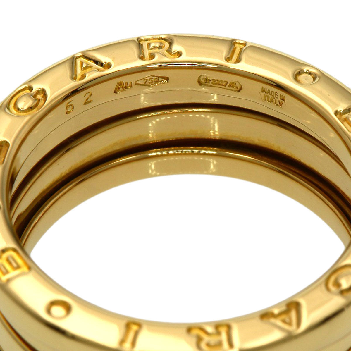 BVLGARI B.zero1 2 band #52 Ring K18 Yellow Gold Ladies [Used]