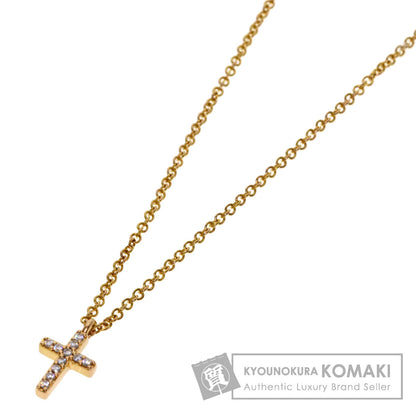 TIFFANY&Co. Metrocross Diamond Necklace K18 Pink Gold Ladies [Used]