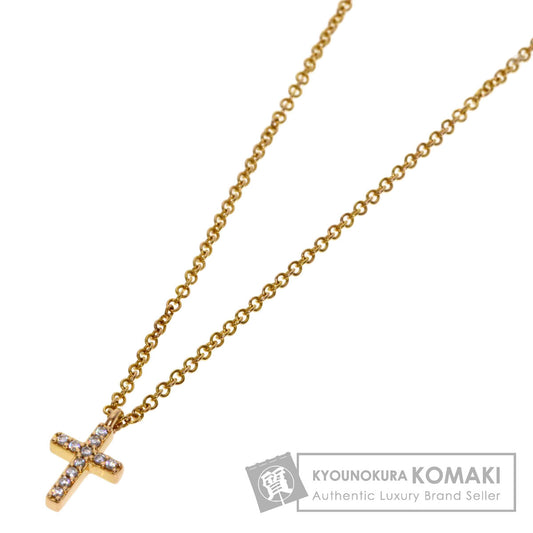 TIFFANY&Co. Metrocross Diamond Necklace K18 Pink Gold Ladies [Used]