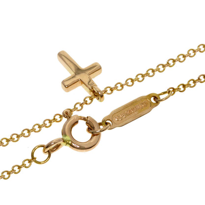 TIFFANY&Co. Metrocross Diamond Necklace K18 Pink Gold Ladies [Used]