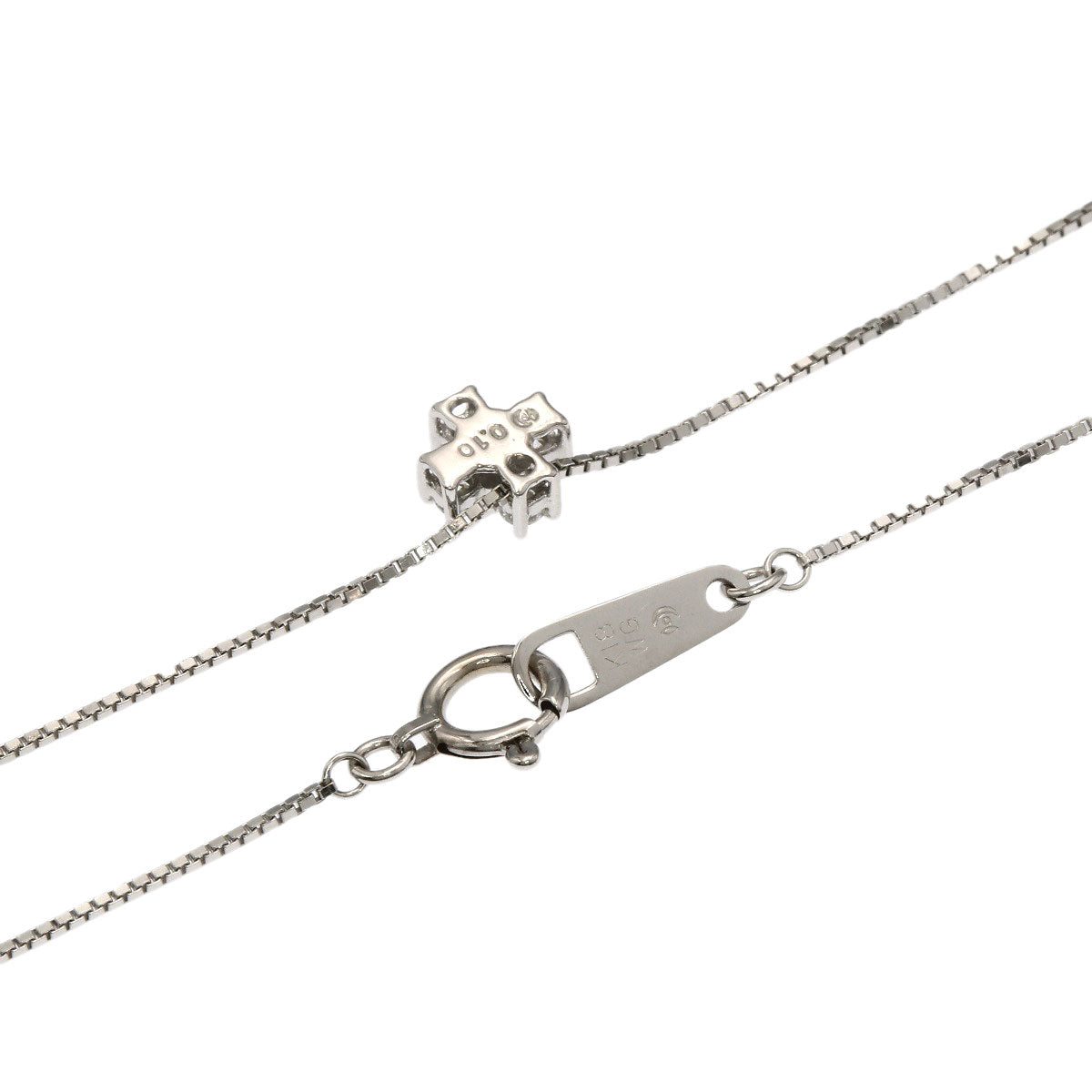 TASAKI Cross diamond Necklace K18 White Gold Ladies [Used]