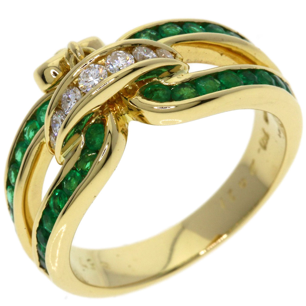 MOUAWAD Emerald Ring K18 Yellow Gold Ladies [Used]