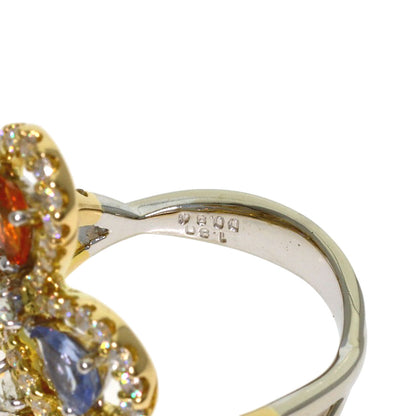Queen Multi-colored stone Diamond Ring K18 White Gold Ladies [Used]