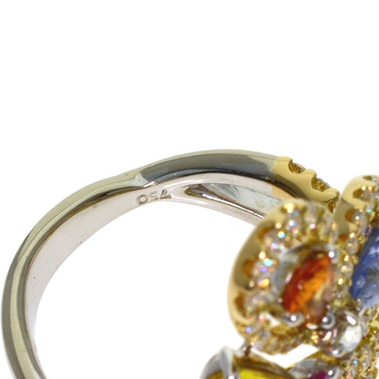 Queen Multi-colored stone Diamond Ring K18 White Gold Ladies [Used]