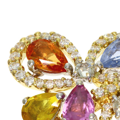 Queen Multi-colored stone Diamond Ring K18 White Gold Ladies [Used]