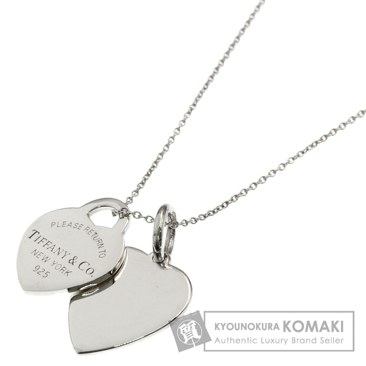TIFFANY&Co. Double heart Necklace Silver Ladies [Used]