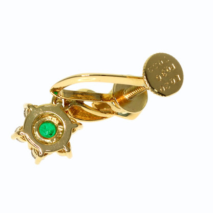 POLA Emerald Diamond Earring K18 Yellow Gold Ladies [Used]