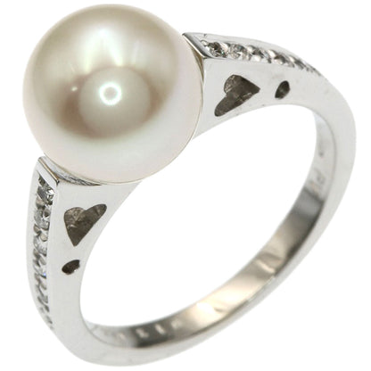 Ponte Vecchio Pearl Pearl Diamond Ring K18 White Gold Ladies [Used]