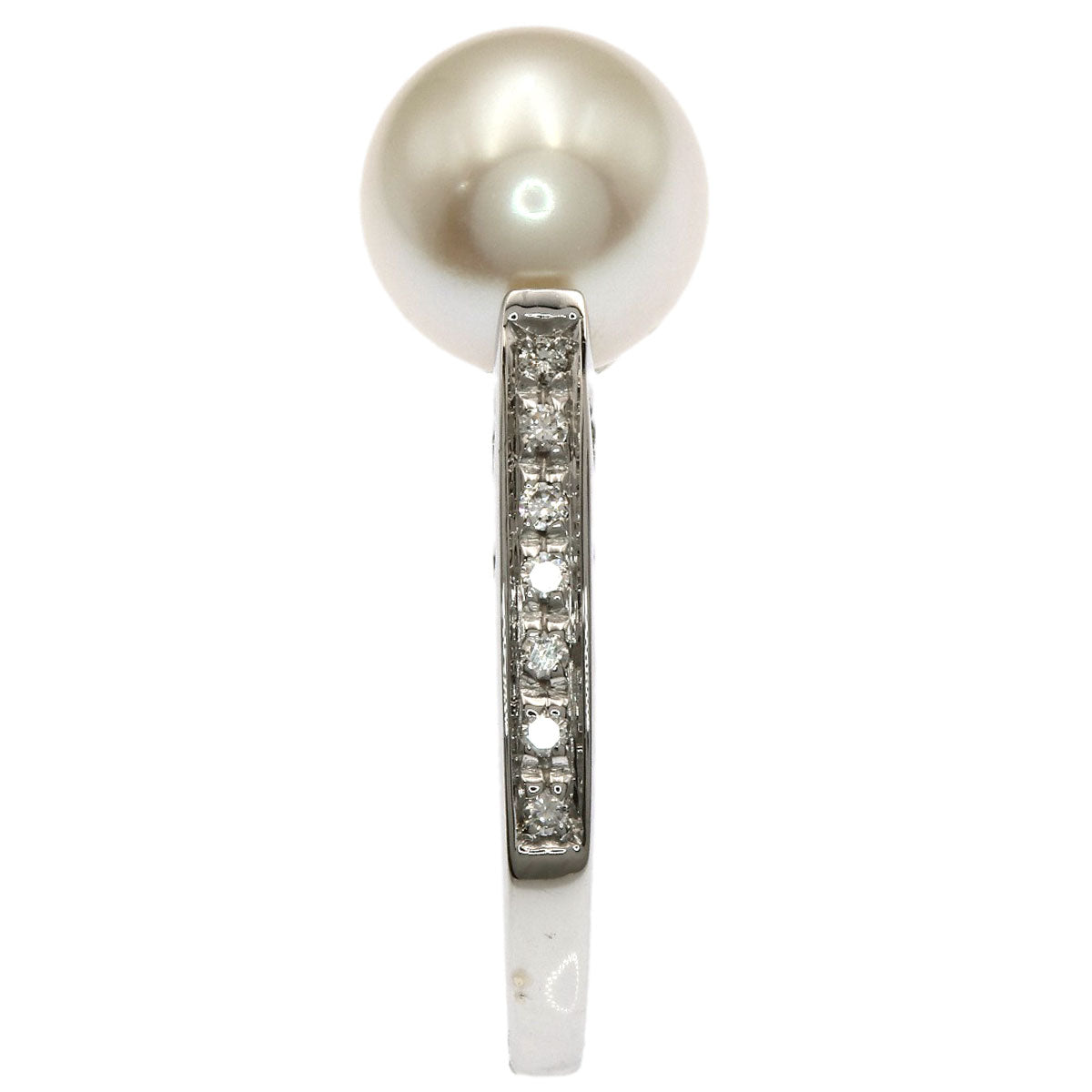 Ponte Vecchio Pearl Pearl Diamond Ring K18 White Gold Ladies [Used]