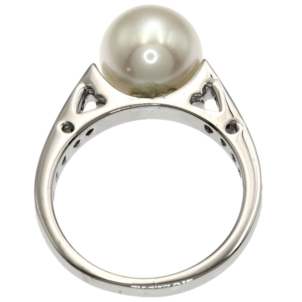 Ponte Vecchio Pearl Pearl Diamond Ring K18 White Gold Ladies [Used]