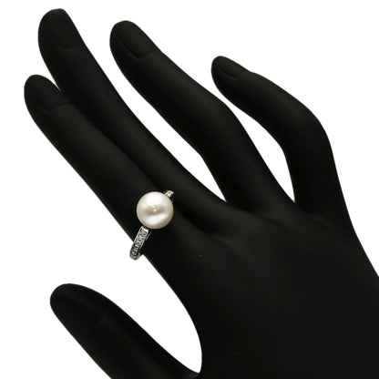 Ponte Vecchio Pearl Pearl Diamond Ring K18 White Gold Ladies [Used]
