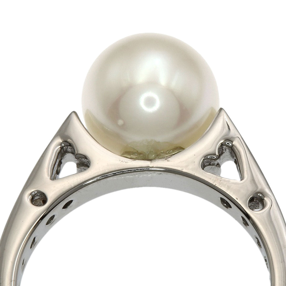 Ponte Vecchio Pearl Pearl Diamond Ring K18 White Gold Ladies [Used]