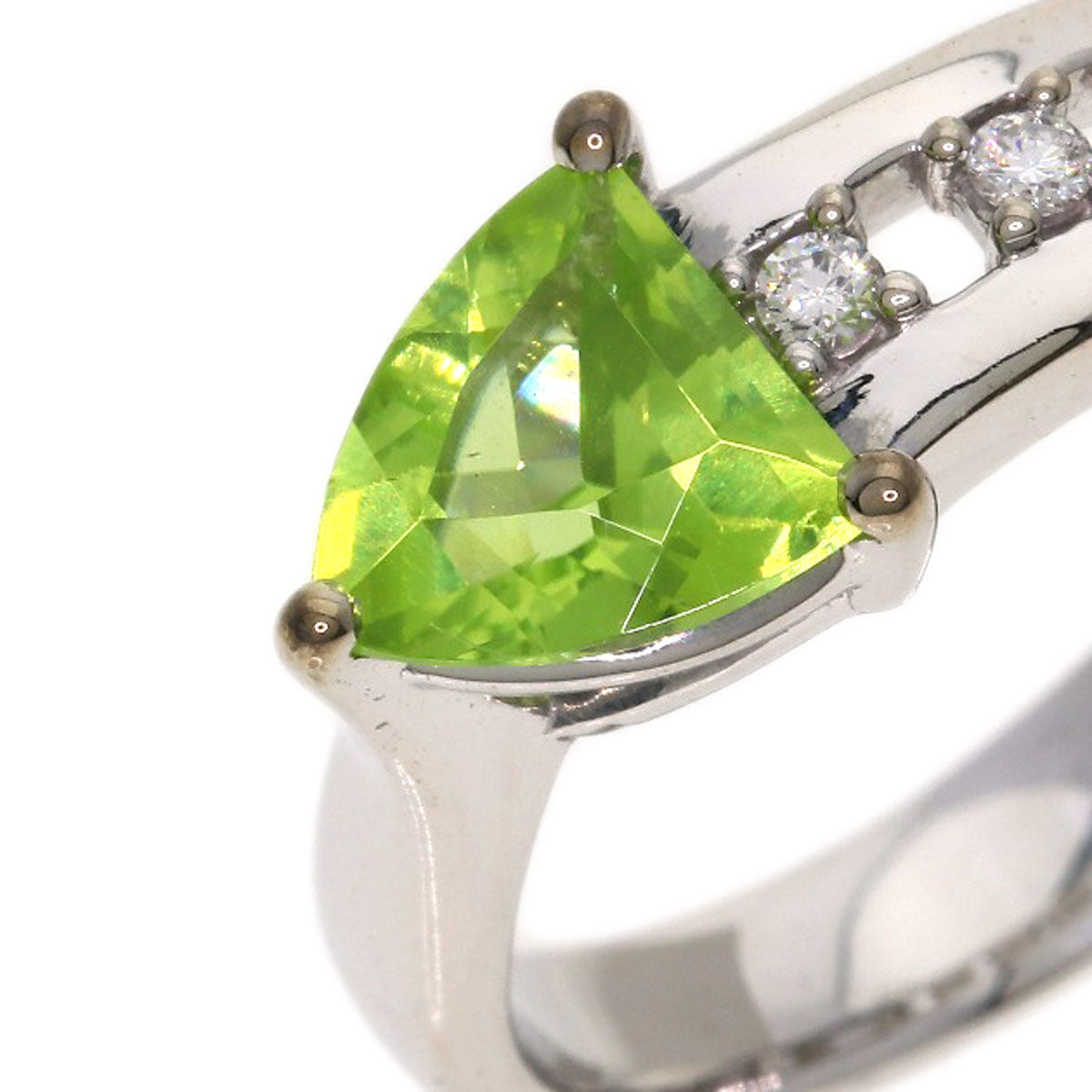 TASAKI Peridot Diamond Ring K18 White Gold Ladies [Used]