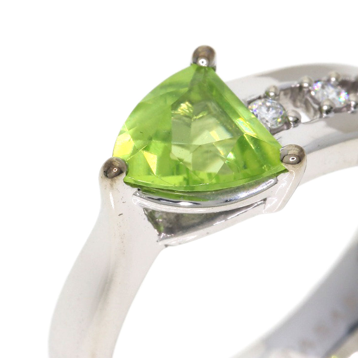 TASAKI Peridot Diamond Ring K18 White Gold Ladies [Used]