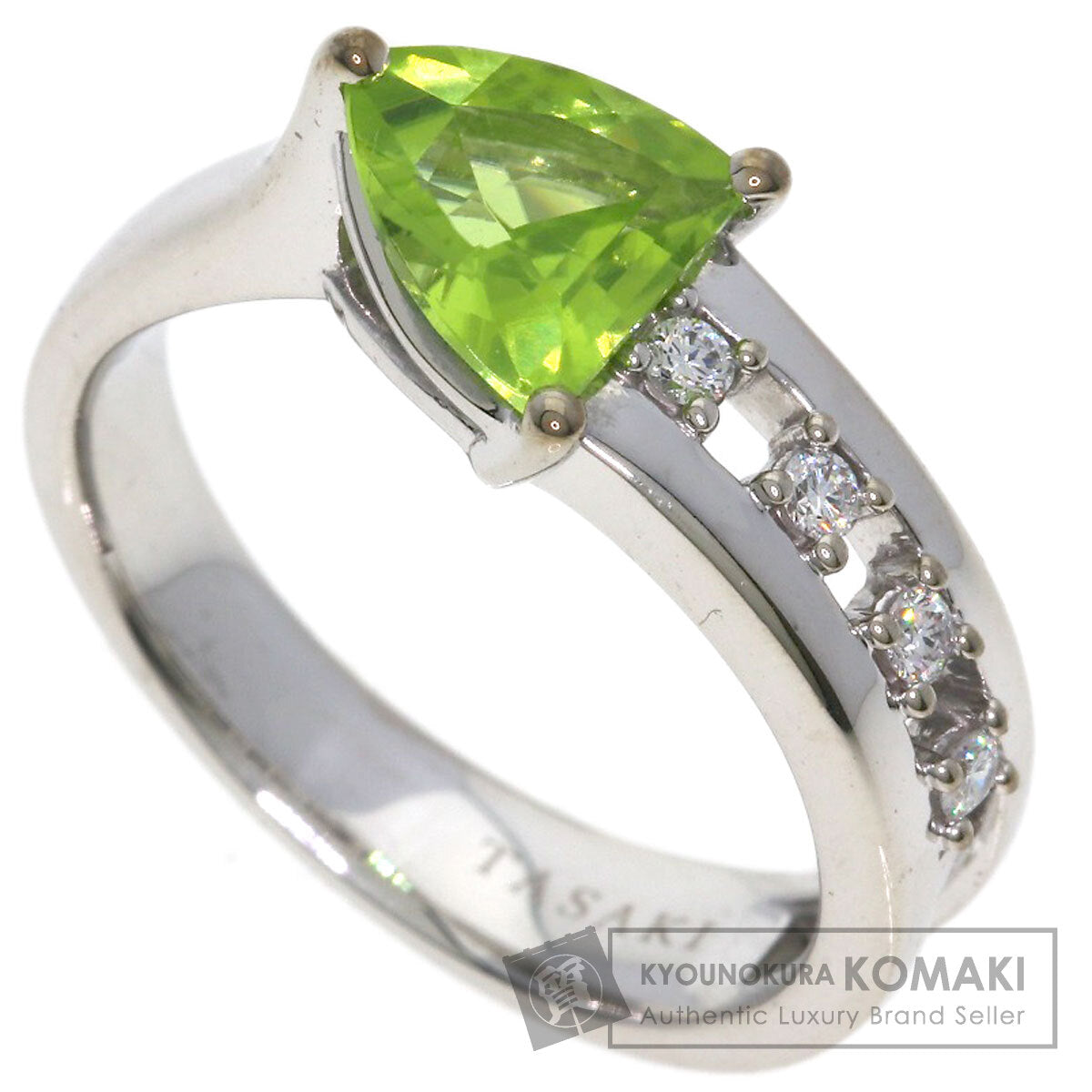 TASAKI Peridot Diamond Ring K18 White Gold Ladies [Used]