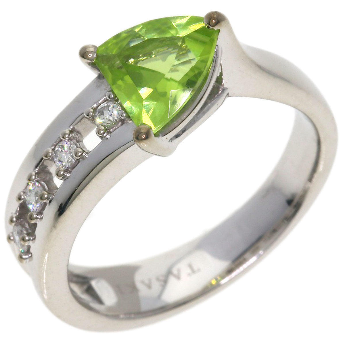 TASAKI Peridot Diamond Ring K18 White Gold Ladies [Used]