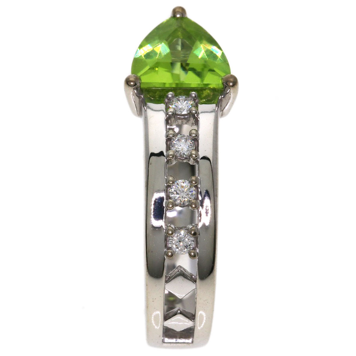 TASAKI Peridot Diamond Ring K18 White Gold Ladies [Used]