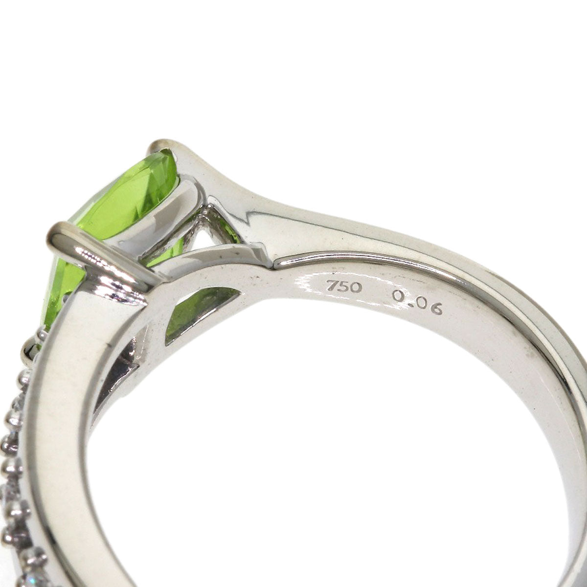 TASAKI Peridot Diamond Ring K18 White Gold Ladies [Used]