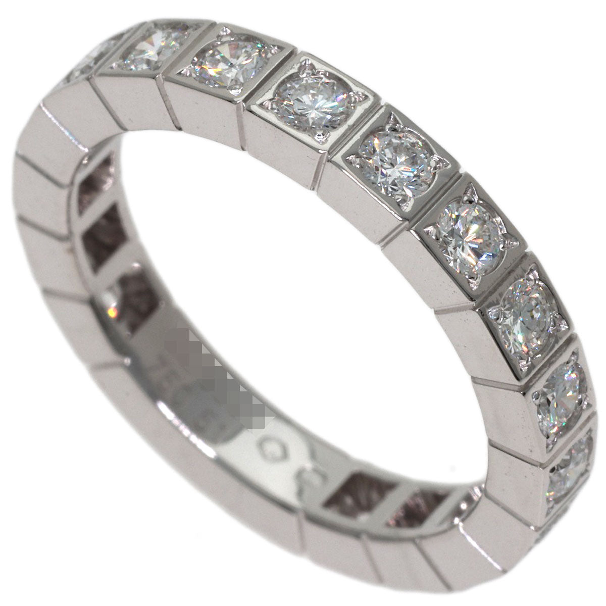 CARTIER Lanieres Full Diamond #51 Ring K18 White Gold Ladies [Used]