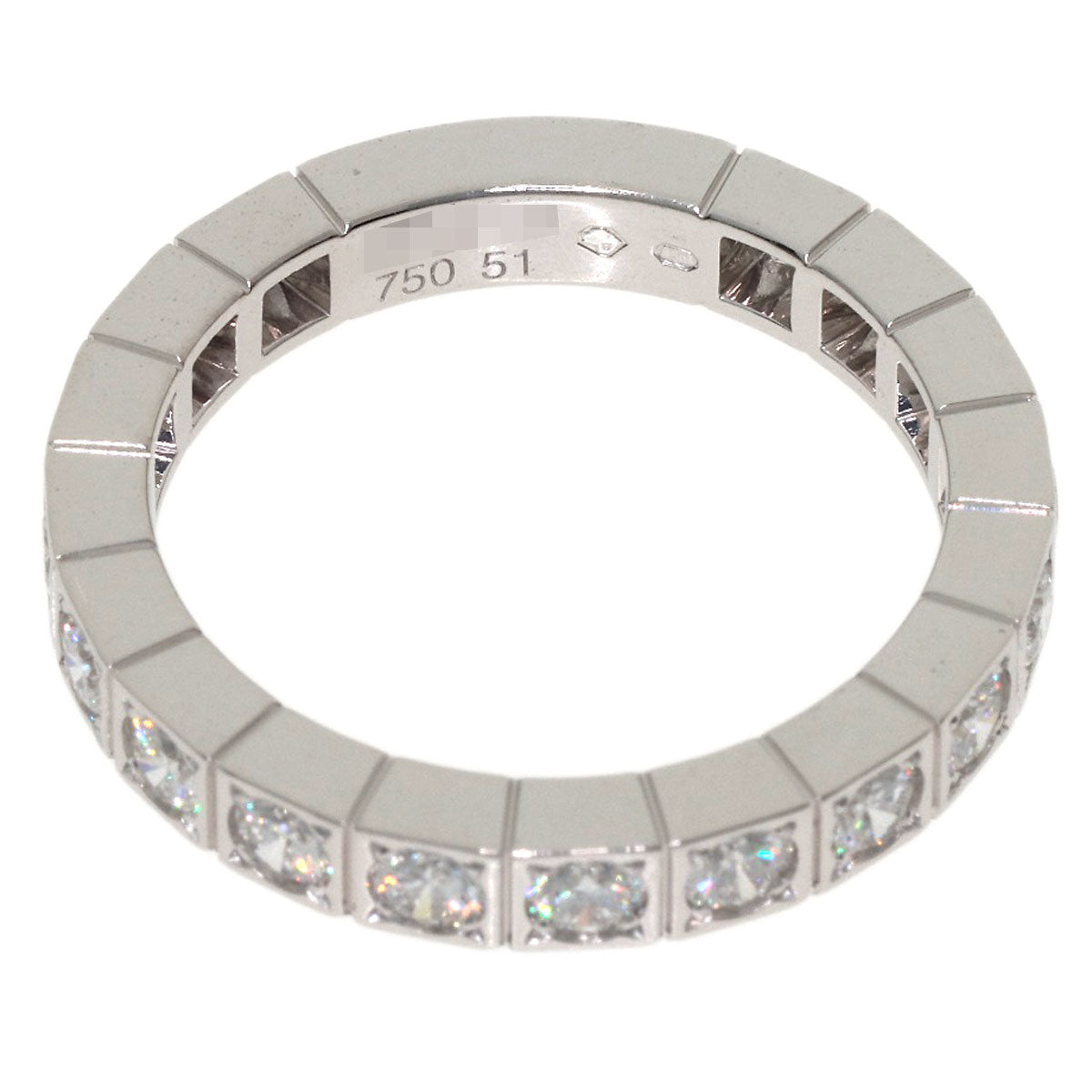 CARTIER Lanieres Full Diamond #51 Ring K18 White Gold Ladies [Used]