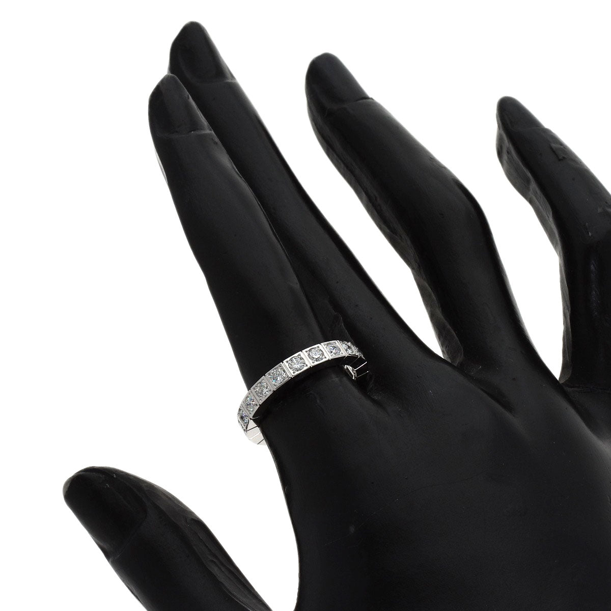 CARTIER Lanieres Full Diamond #51 Ring K18 White Gold Ladies [Used]