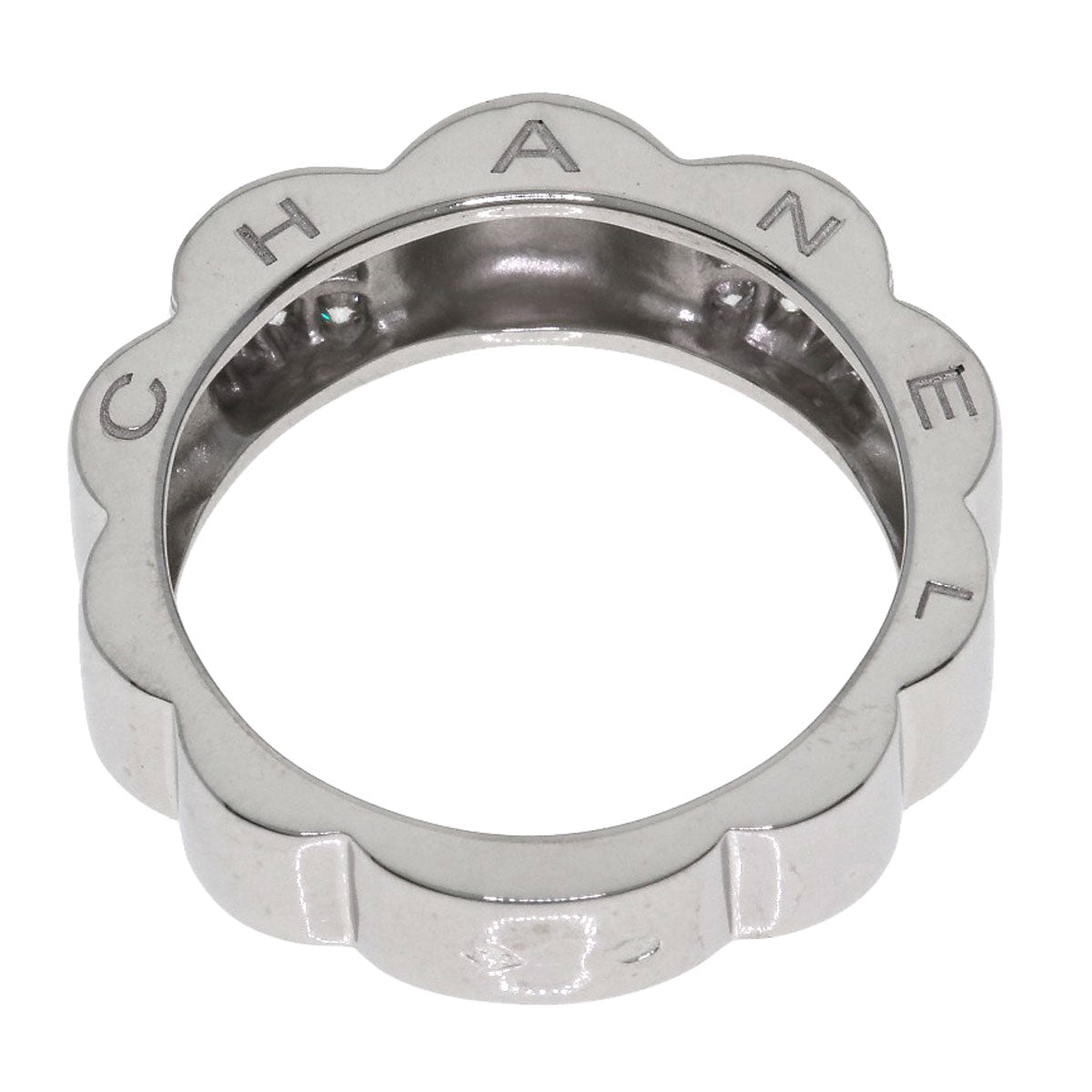 CHANEL Profield Camellia Diamond #52 Ring K18 White Gold Ladies [Used]