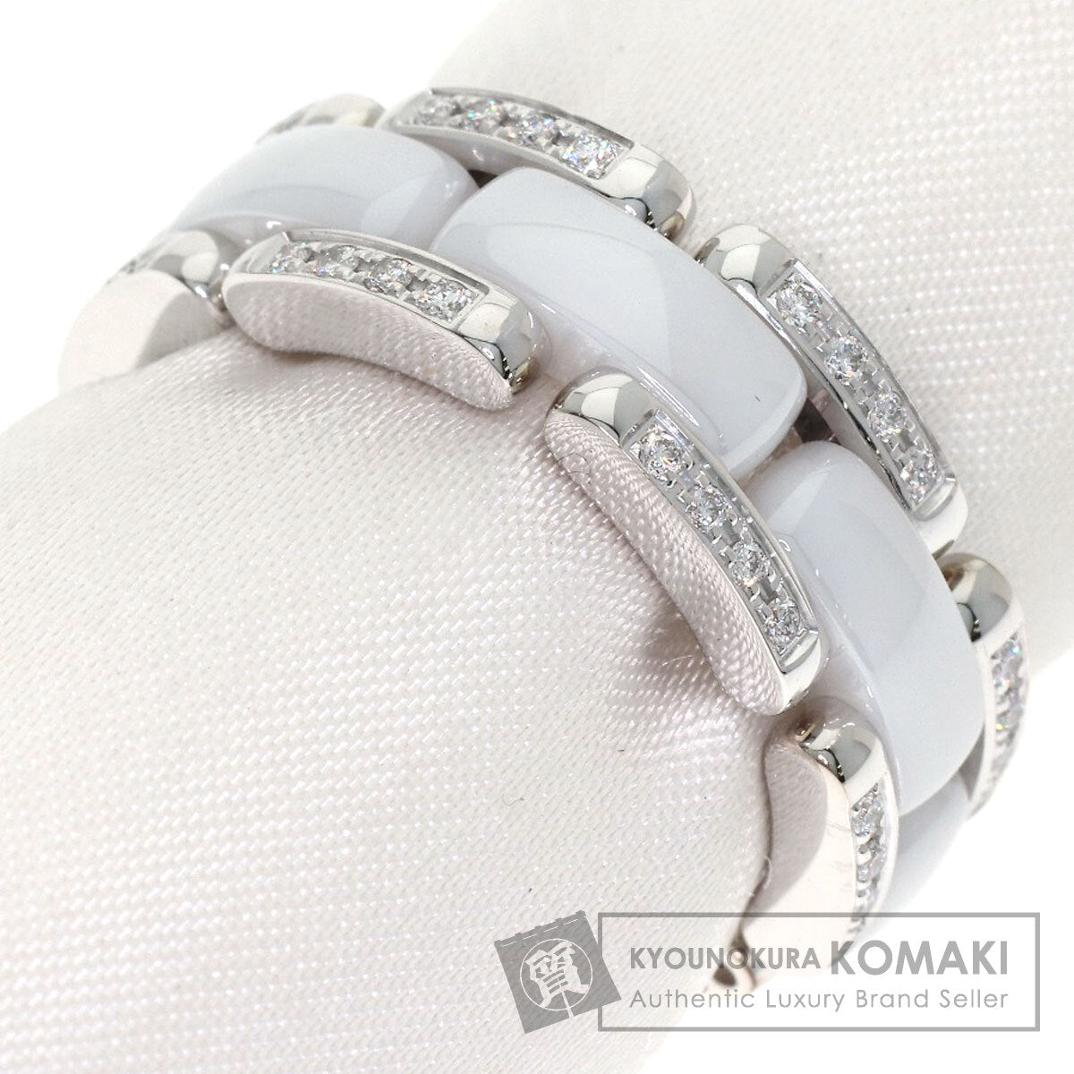 CHANEL Ultra Diamond White Ceramic #53 Ring K18 White Gold CeramicLadies [Used]