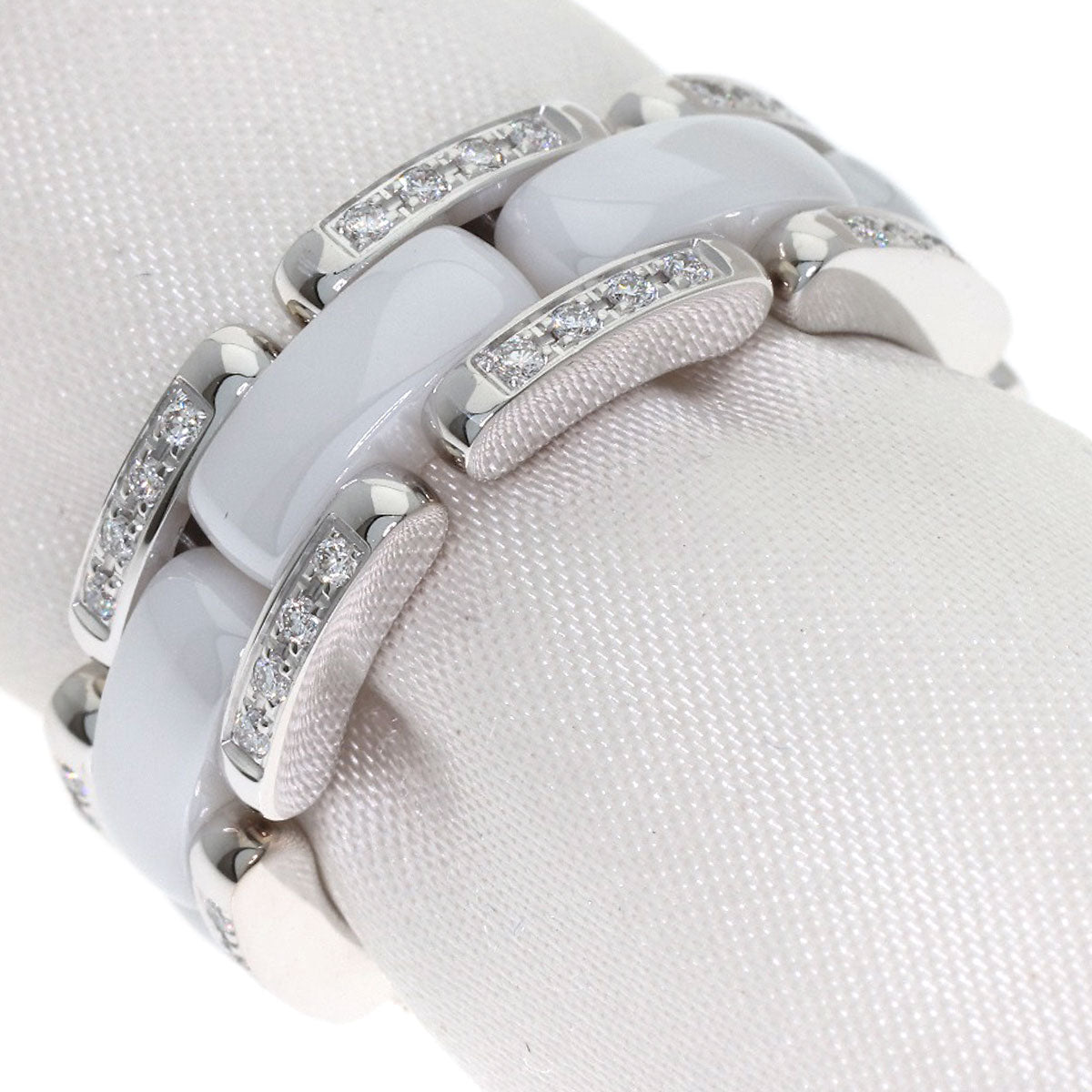 CHANEL Ultra Diamond White Ceramic #53 Ring K18 White Gold CeramicLadies [Used]