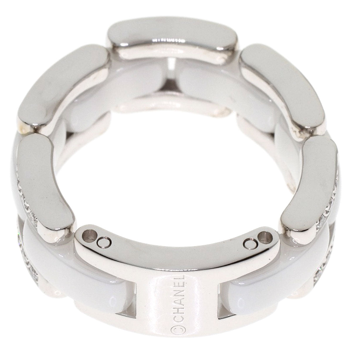 CHANEL Ultra Diamond White Ceramic #53 Ring K18 White Gold CeramicLadies [Used]
