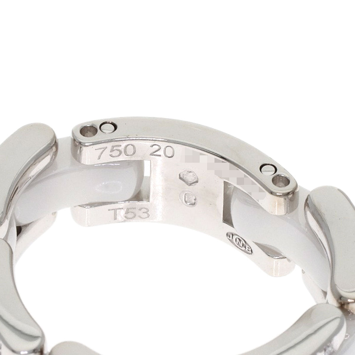 CHANEL Ultra Diamond White Ceramic #53 Ring K18 White Gold CeramicLadies [Used]