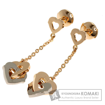 CARTIER Double heart earring K18 Pink Gold Ladies [Used]