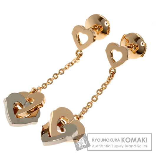 CARTIER Double heart earring K18 Pink Gold Ladies [Used]